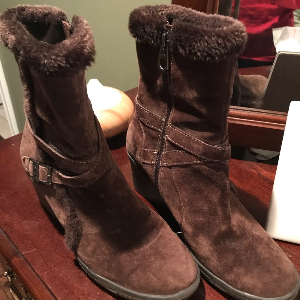 AK Wedge suede bootie